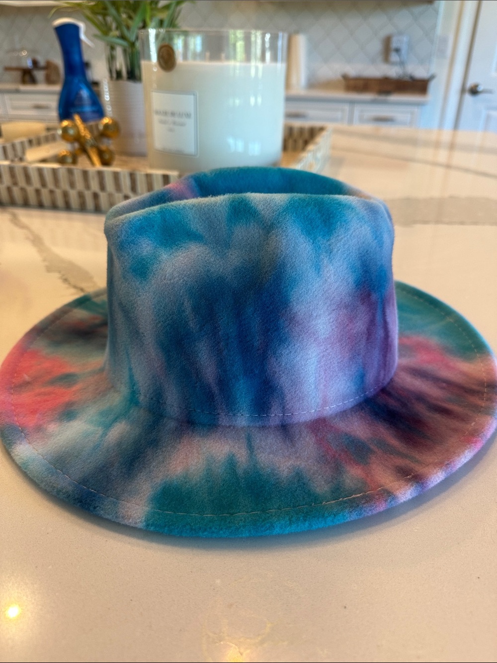 Kids Tie-Dye Felt Bucket Hat - Multi Blue-Purple